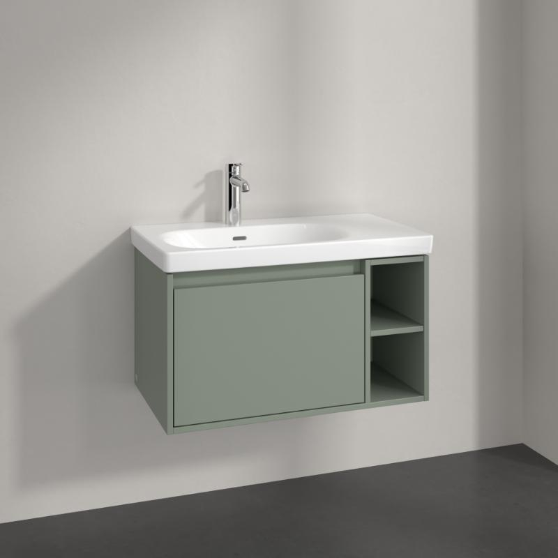 Mobilier suspendat pentru lavoar Villeroy & Boch Skyla 77,2 cm, Soft Close, soft green